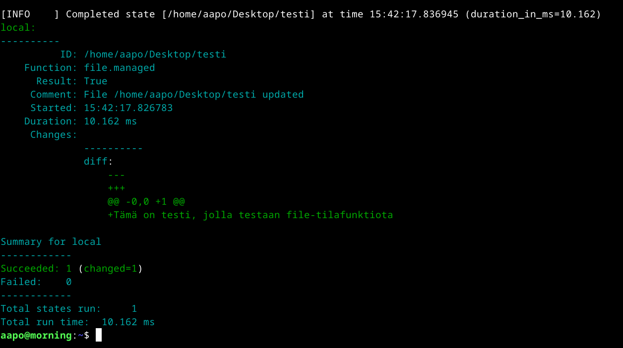 File-tilafunktion käyttäminen korjattuna