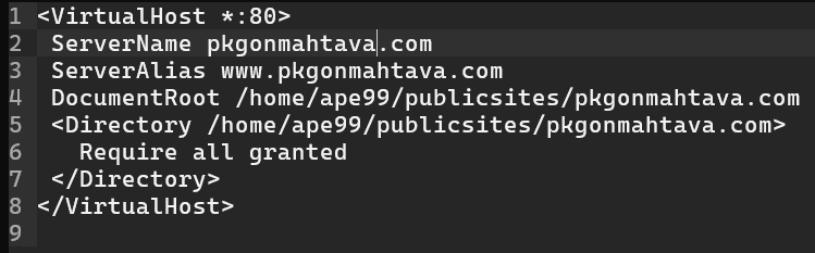 Konffitiedosto masterilla