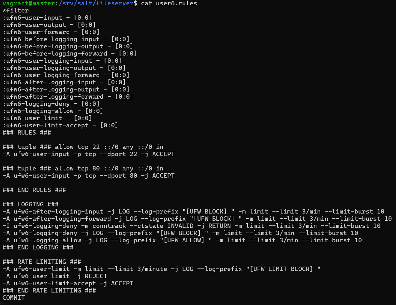 ufw konfigurointitiedosto