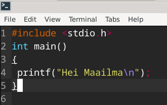 C-tiedoston luoominen