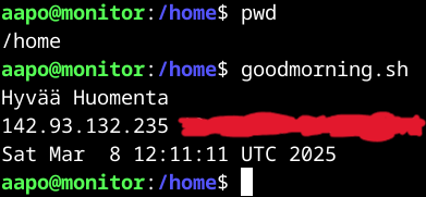 Labran script ajettuna kotihakemistosta